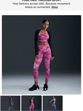 Nike Pink & White Tie-Dye Leggings